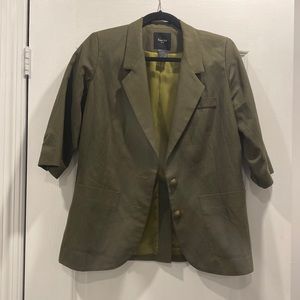 Khaki green Smythe 1/2” sleeve blazer.